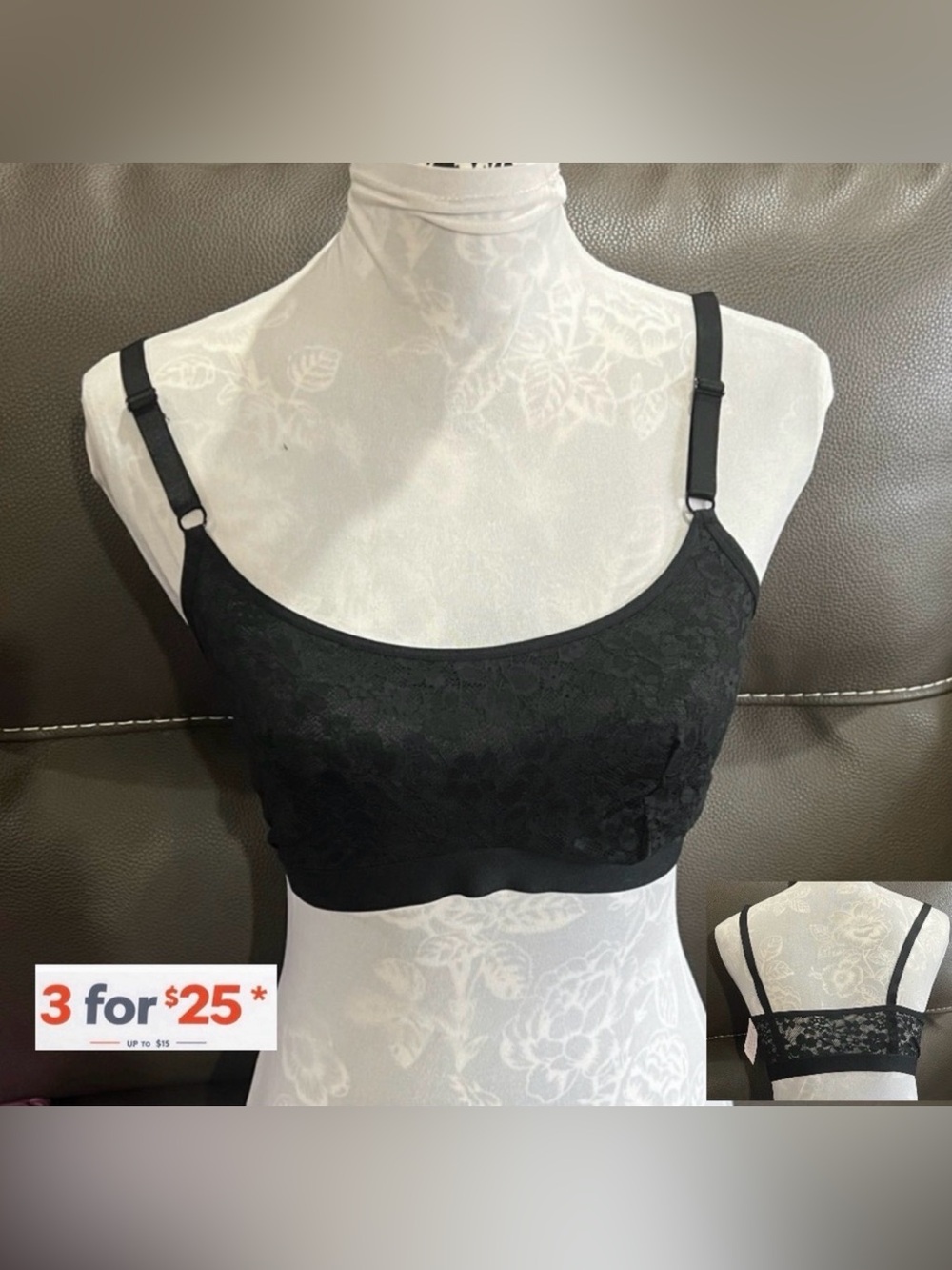 Bralette black lace